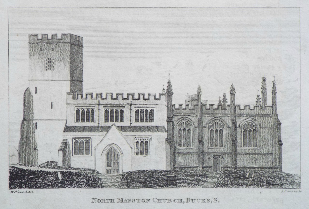 Print - North Marston Church, Bucks, S. - Barnett