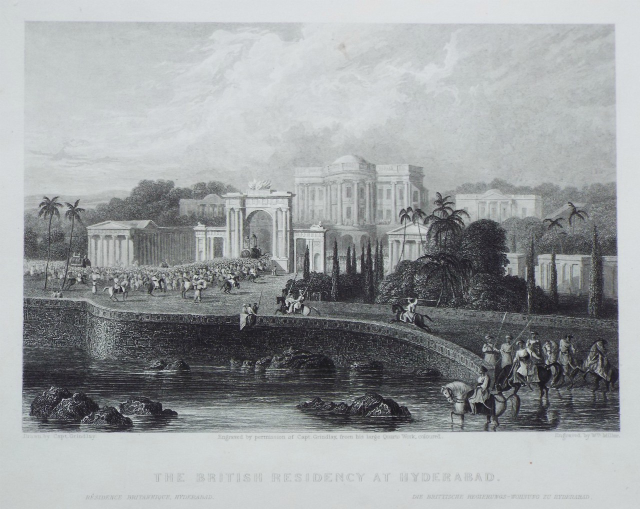 Print - The British Residence at Hyderabad. - Miller