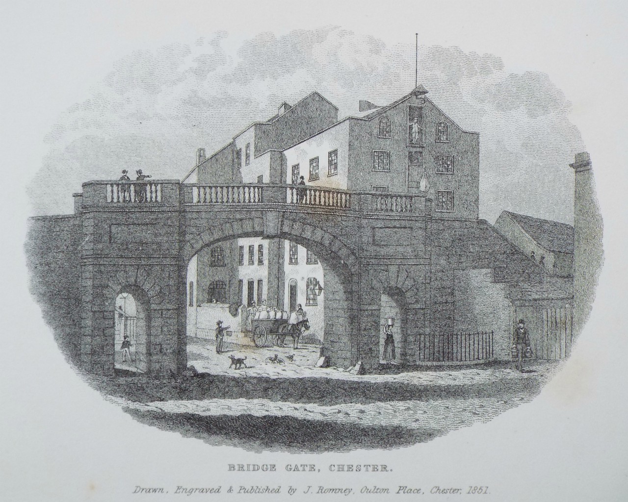 Print - Bridge Gate, Chester. - Romney