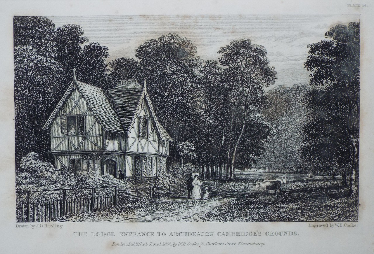 Print - The Lodge Entrance to Archdeacon Cambridge's Grounds. - Cooke