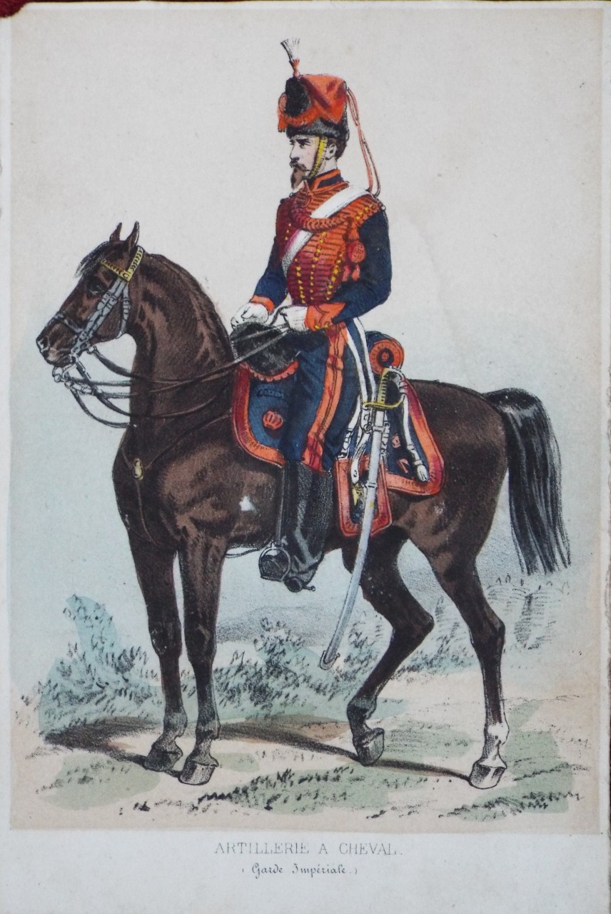 Lithograph - Artillerie a Cheval.