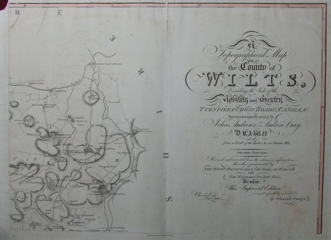 Map of Wiltshire - Andrews & Dury