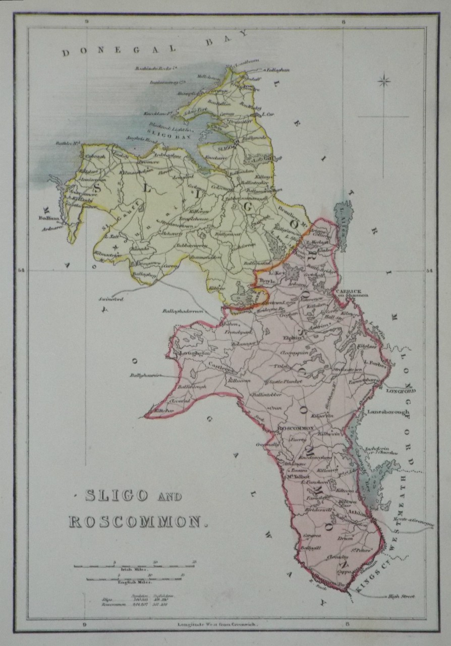 Map of Sligo and Roscommon