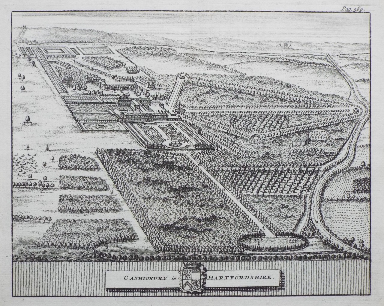 Print - Cashiobury in Hartfordshire.