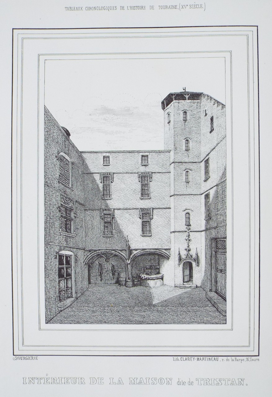 Lithograph - Interieure de la Maison dite de Tristan.