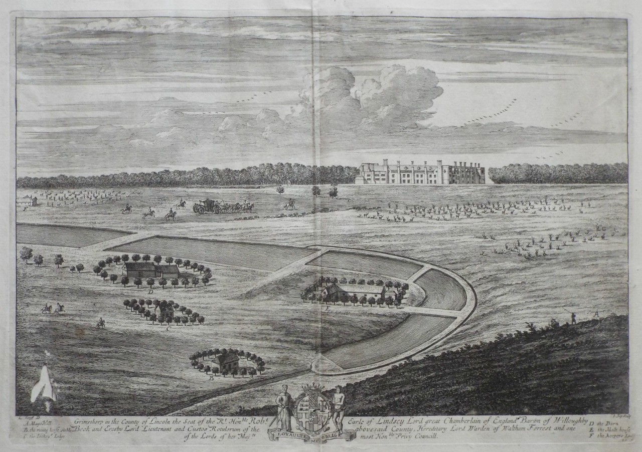 Print - Grimsthorp in the County of Lincoln, the Seat of the Rt. Hon. Robt. Earl of Lindsey... - Kip