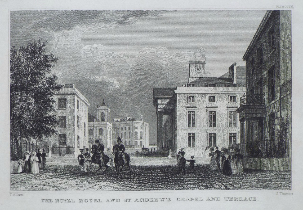 Print - The Royal Hotel, and St. Andrew's Chapel and Terrace. - Thomas