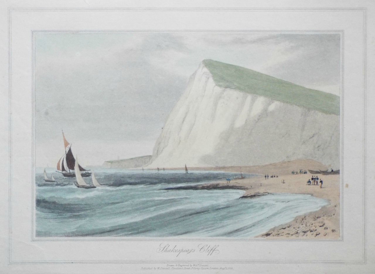 Aquatint - Shakespears Cliff. - Daniell