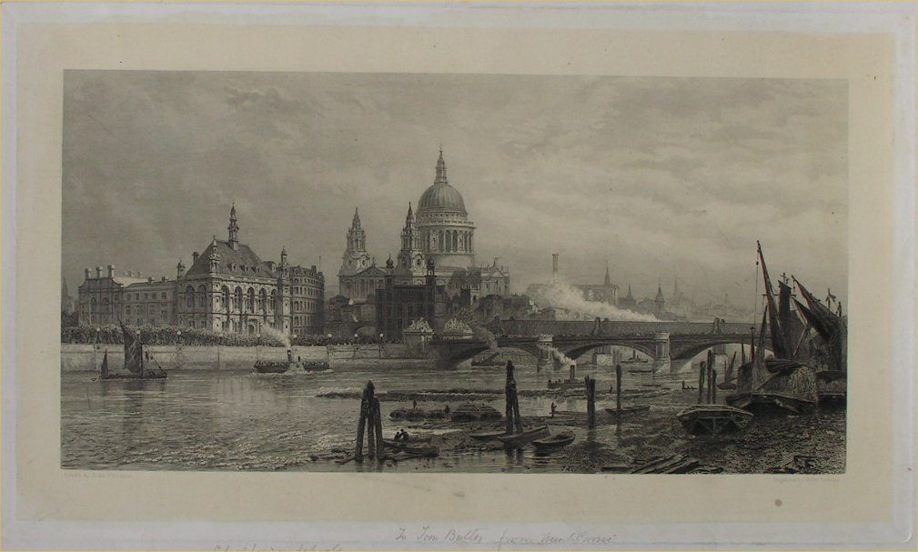 Print - (View on Thames with St.Paul's etc)