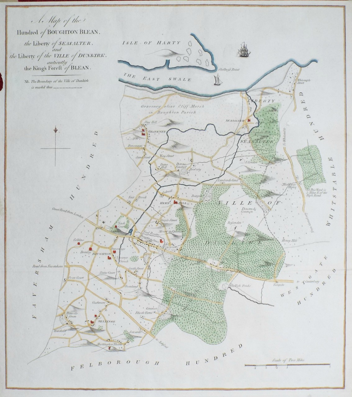 Map of Boughton Blean