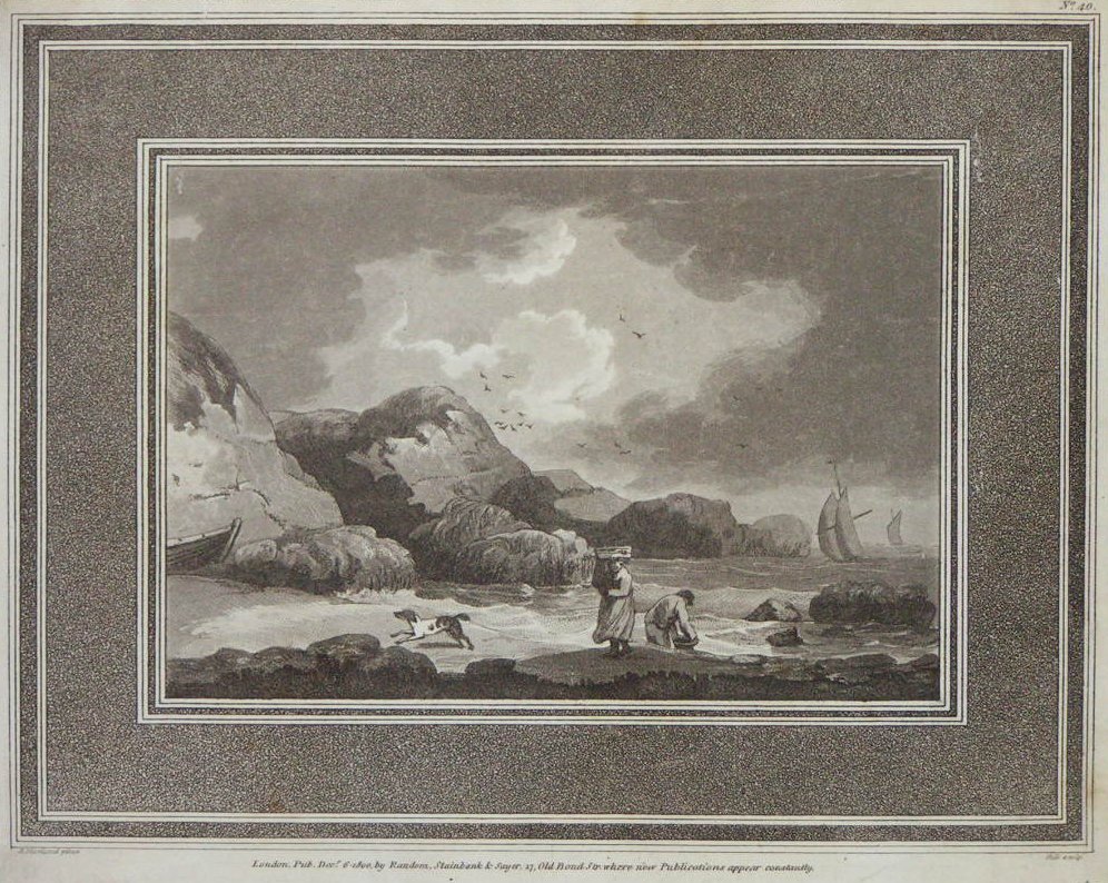 Aquatint - (Beach with boats and smugglers) - 