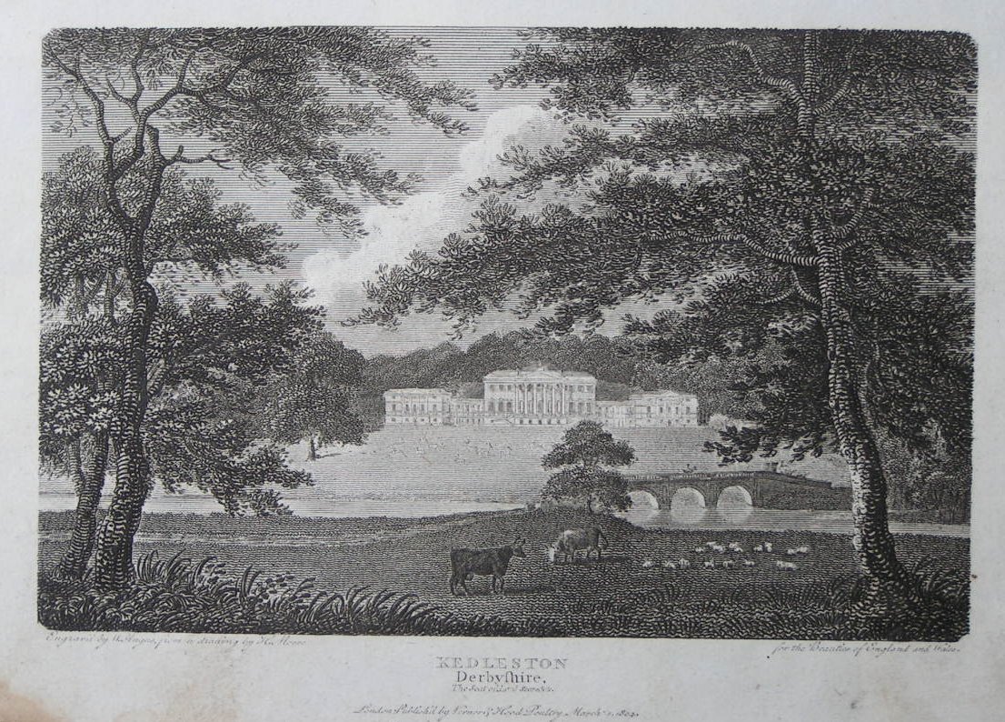 Print - Kedleston, Derbyshire, The Seat of Lord Scarsdale. - Angus