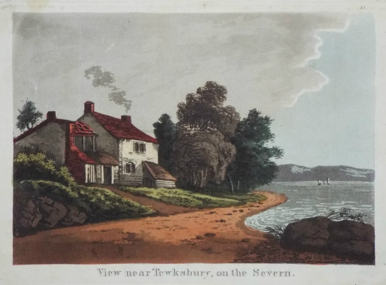 Aquatint - View near Tewksbury, on the Severn.