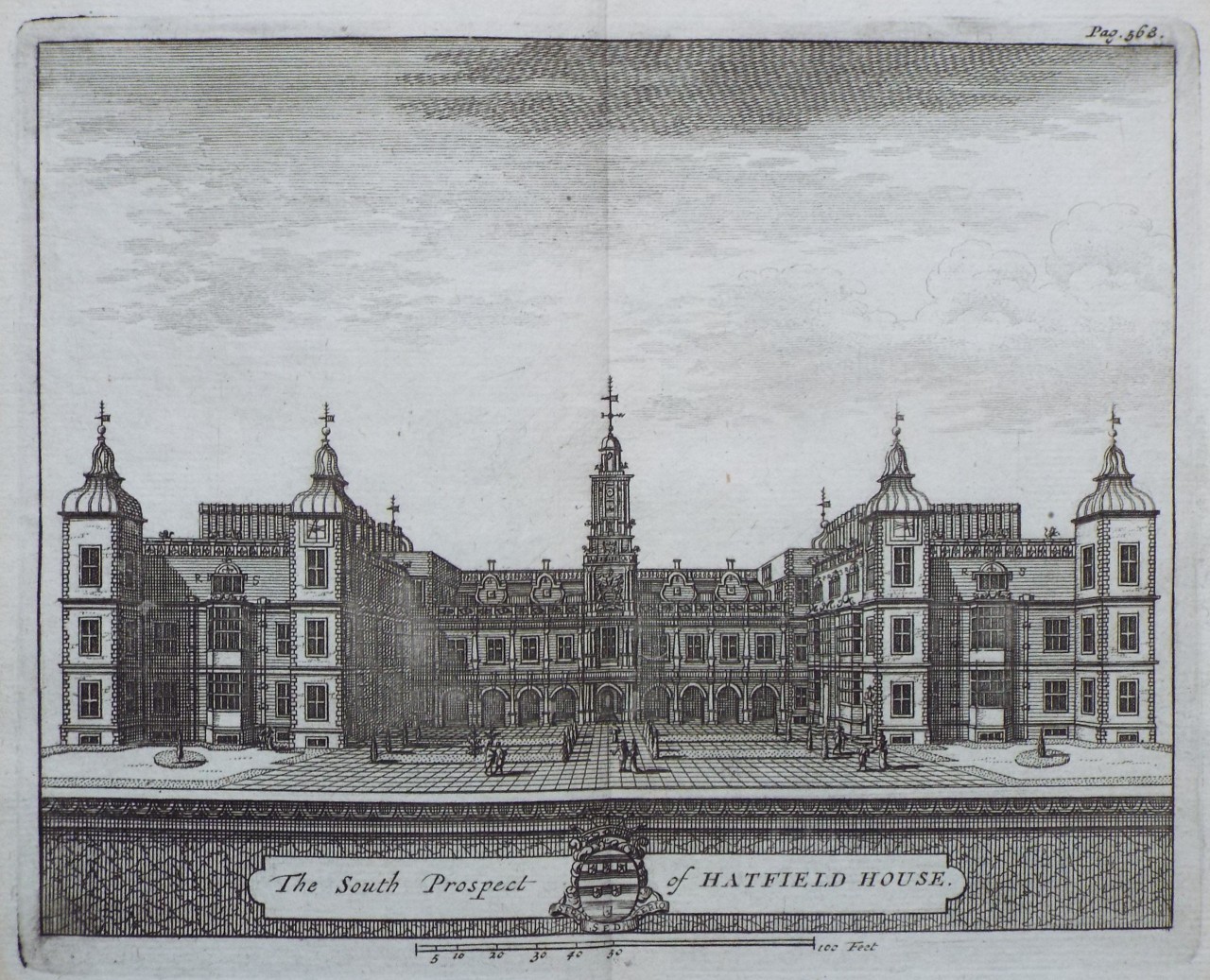 Print - The South Prospect of Hatfield House.