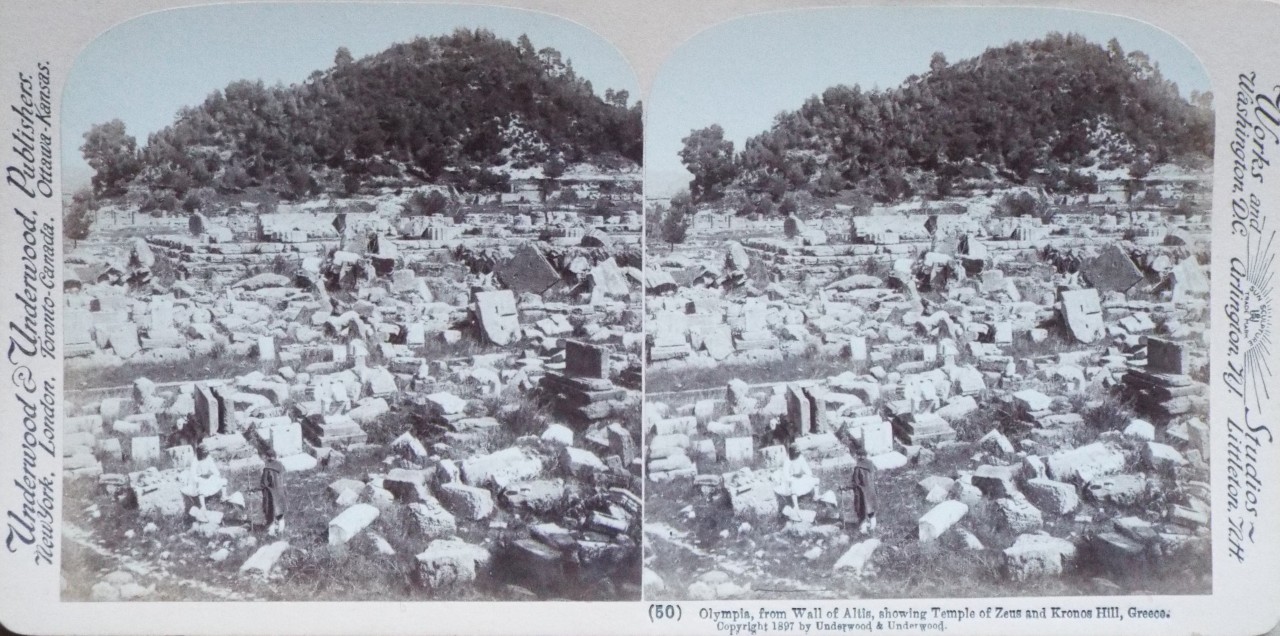 Photograph - Olympia, from the Wall of Altis, showing Temple of Zeus,and Kronos Hill, Greece.
