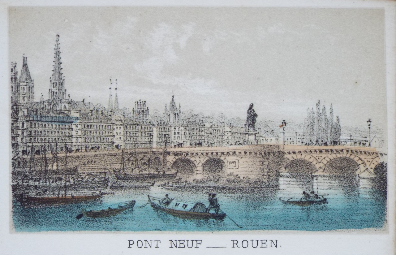 Lithograph - Pont Neuf - Rouen.