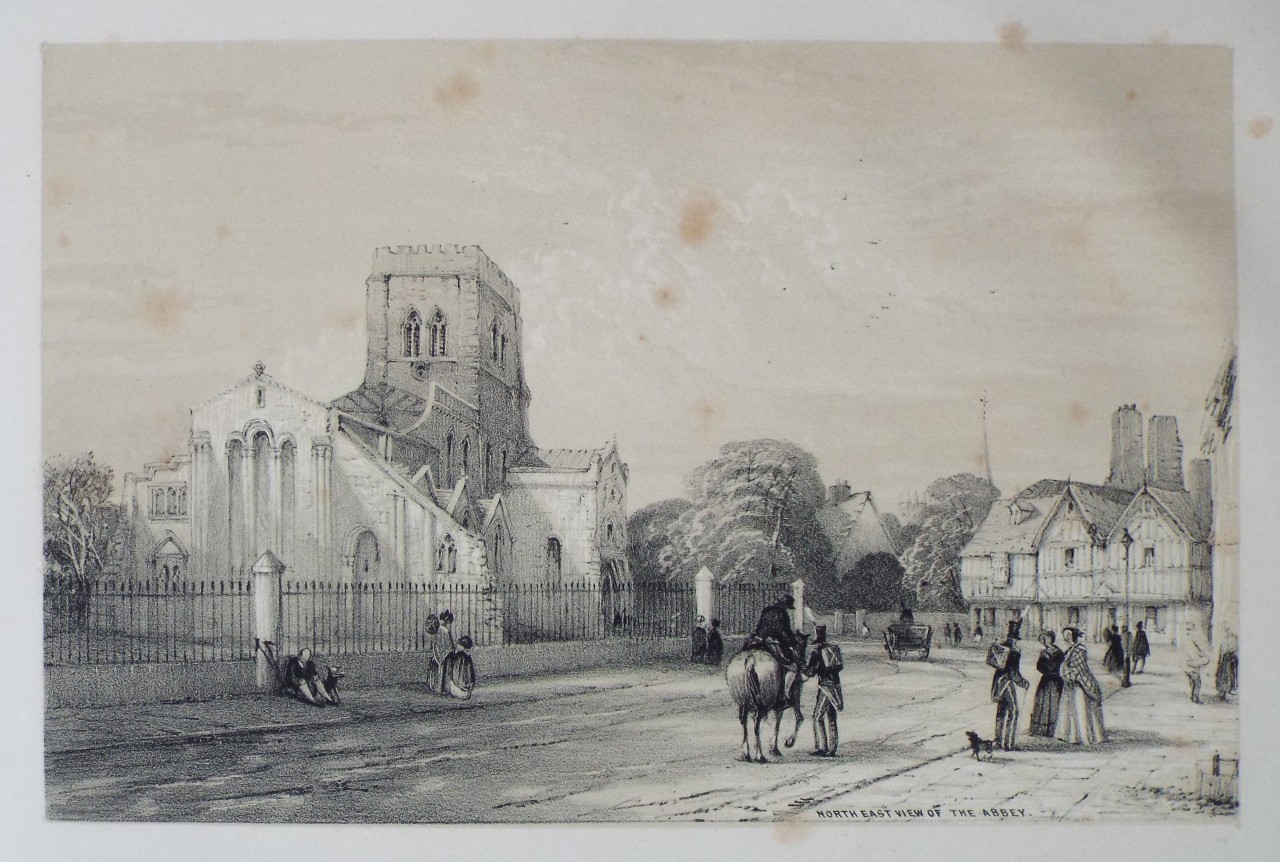 Lithograph - North East View of the Abbey. - Radclyffe