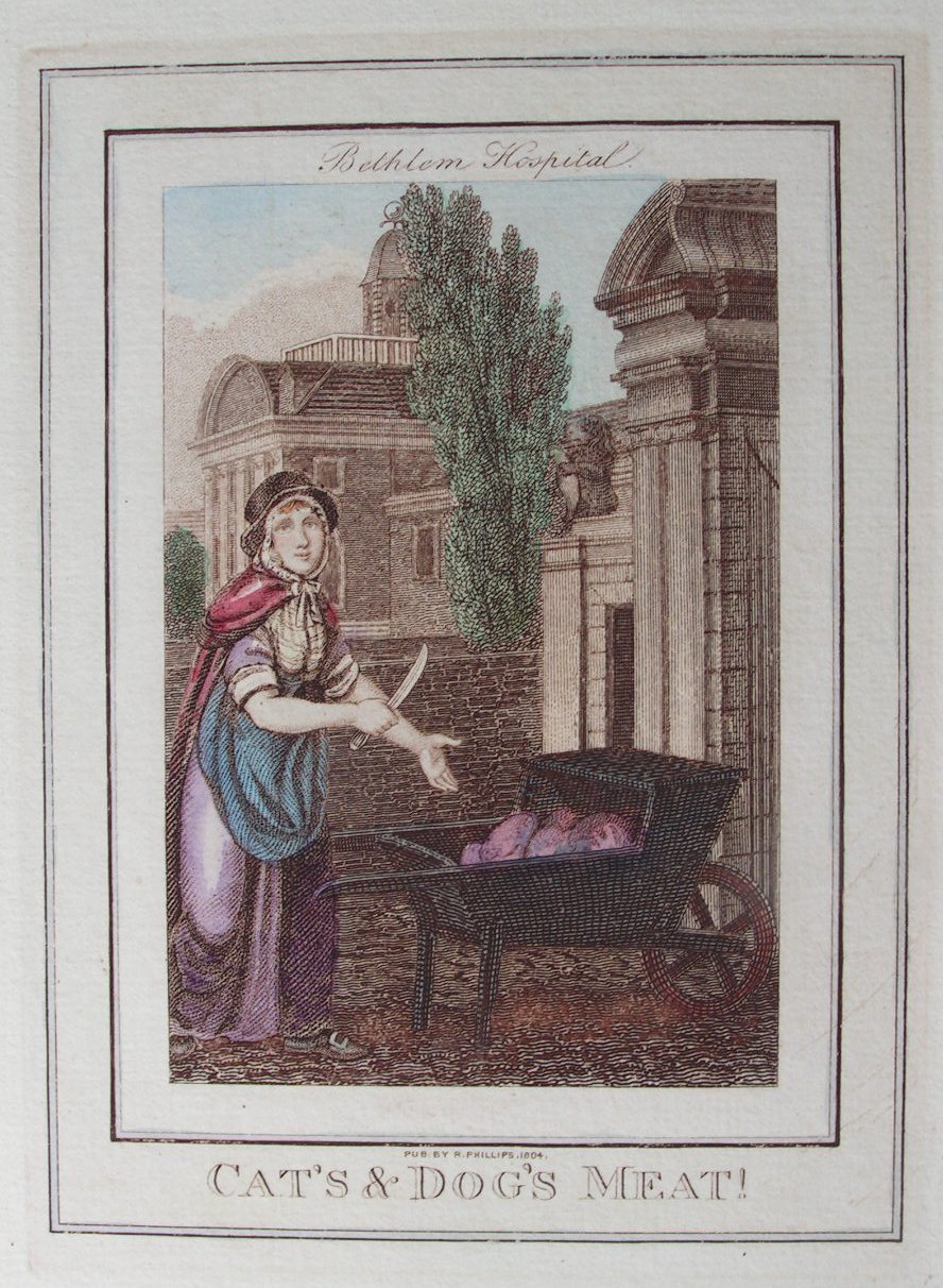 Print - Cat's & Dog's Meat. Bethlem Hospital