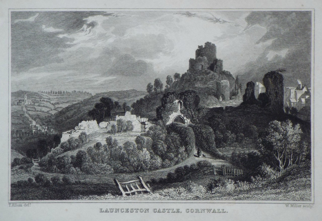 Print - Launceston Castle, Cornwall. - Miller