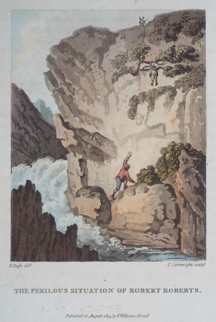 Aquatint - The Perilous Situation of Robert Roberts. - Cartwright