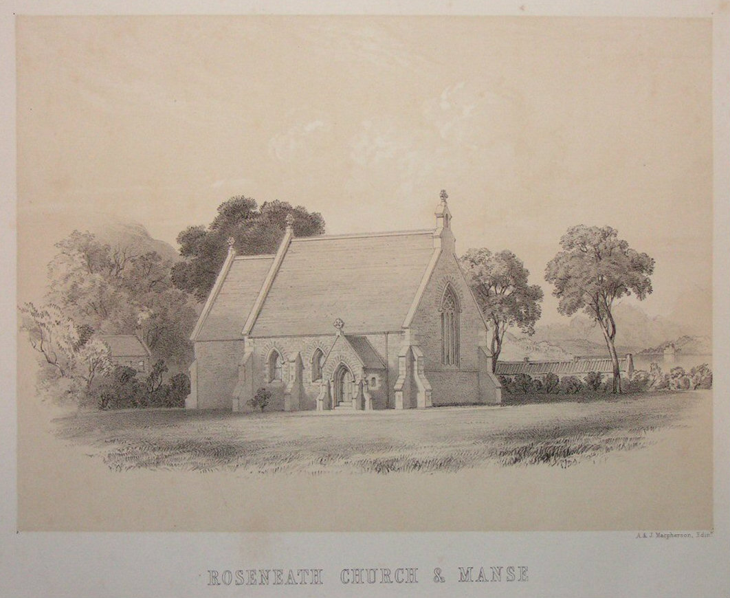 Lithograph - Roseneath Church & Manse