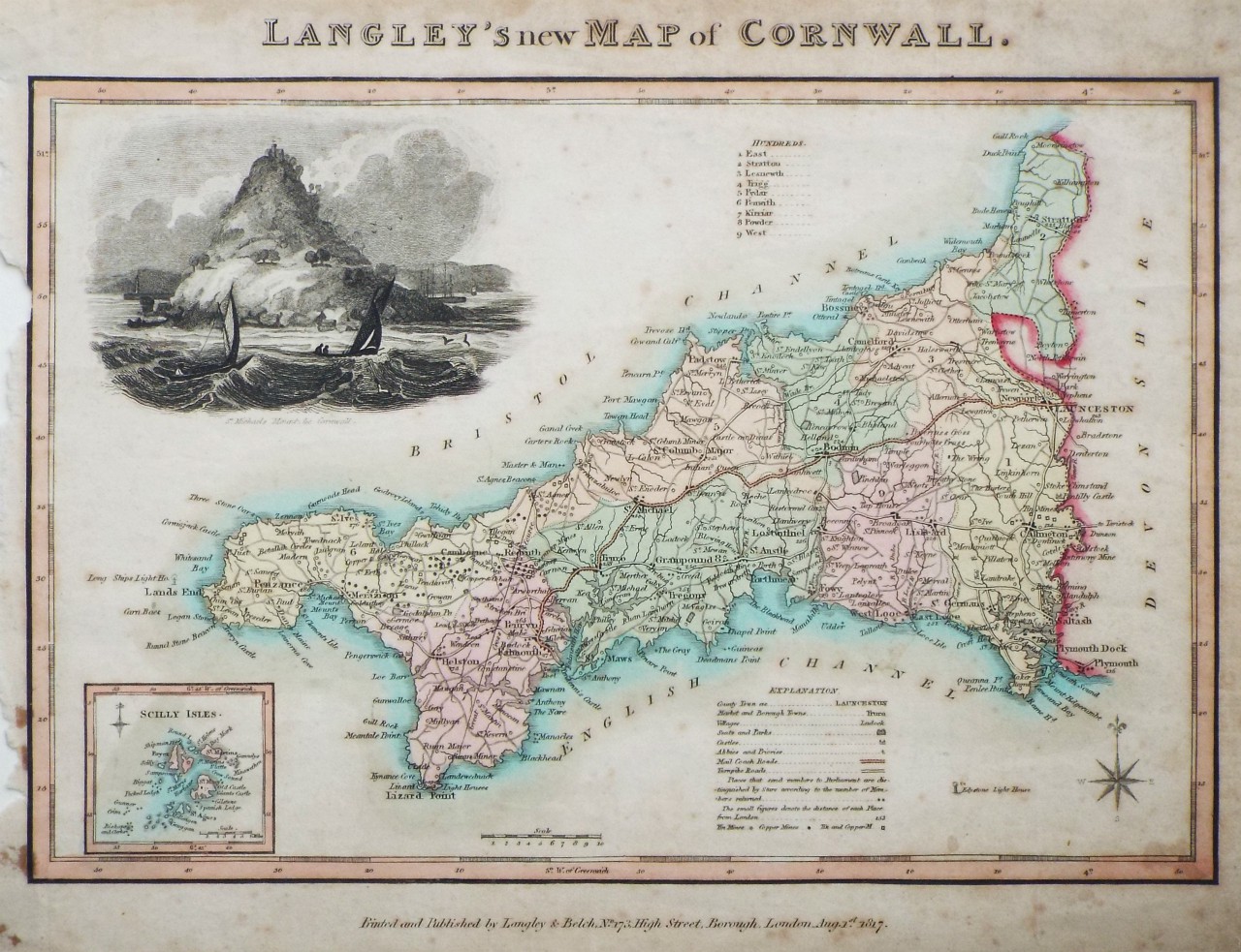 Map of Cornwall