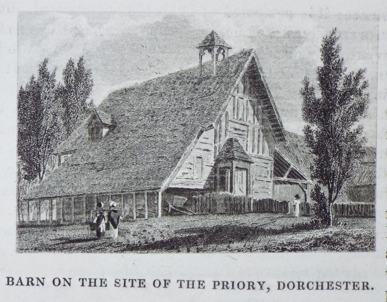 Print - Barn on the Site of the Priory, Dorchester.