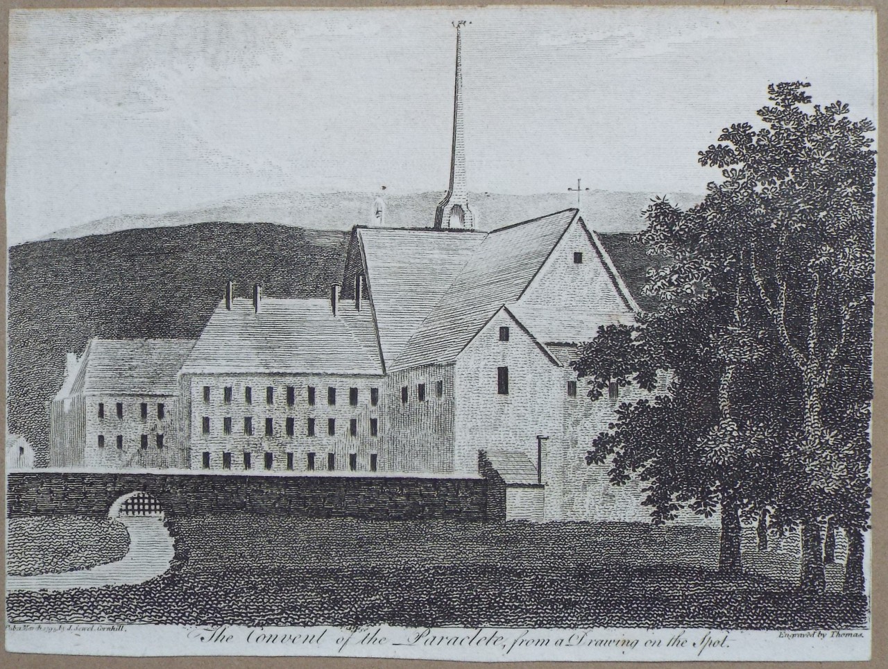 Print - The Convent of the Paraclete, from a Drawing on the Spot. - 
