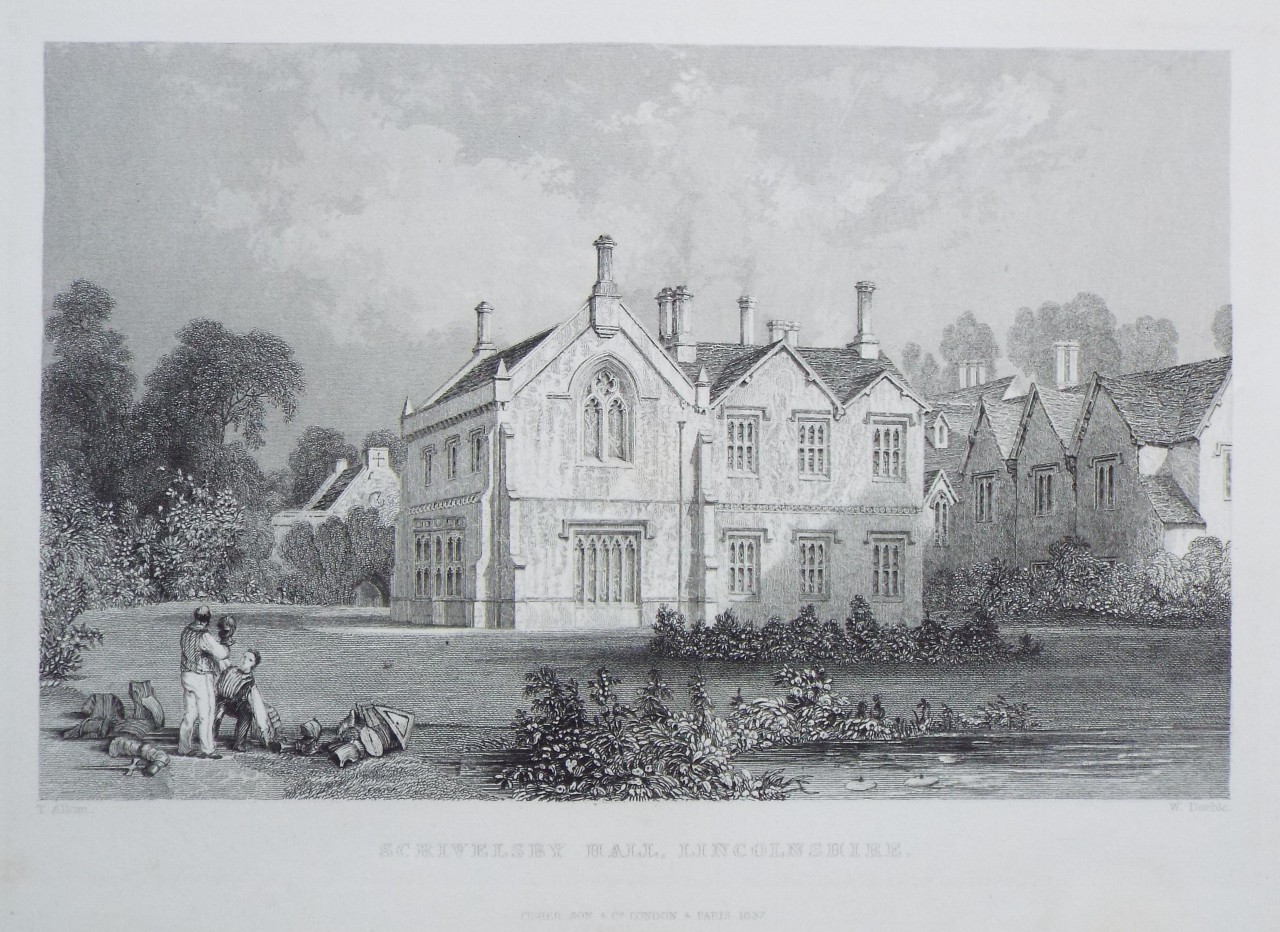 Print - Scrivelsby Hall, Lincolnshire. - Deeble