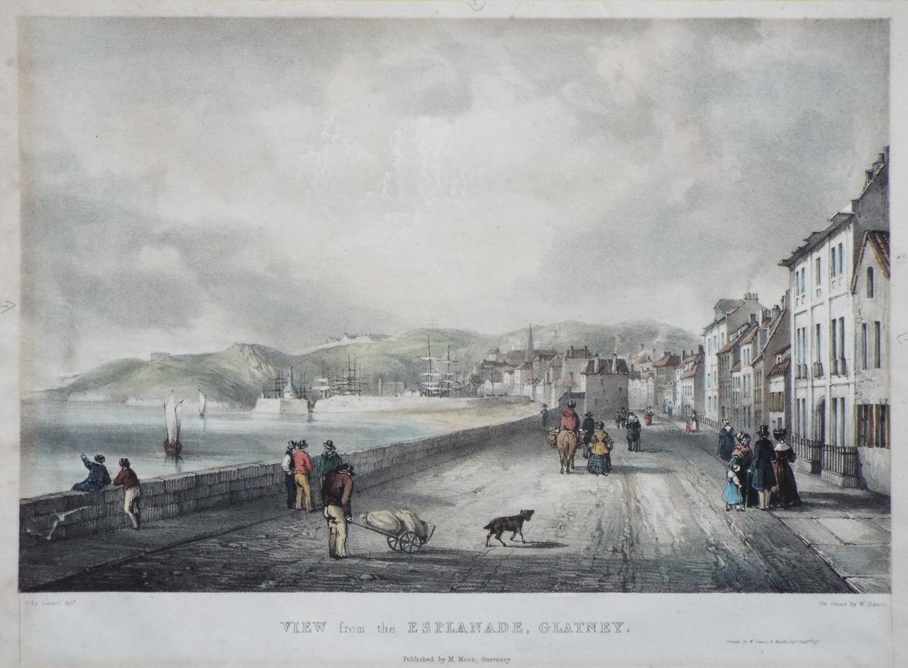 Lithograph - View from the Esplanade, Glatney. - Gauci
