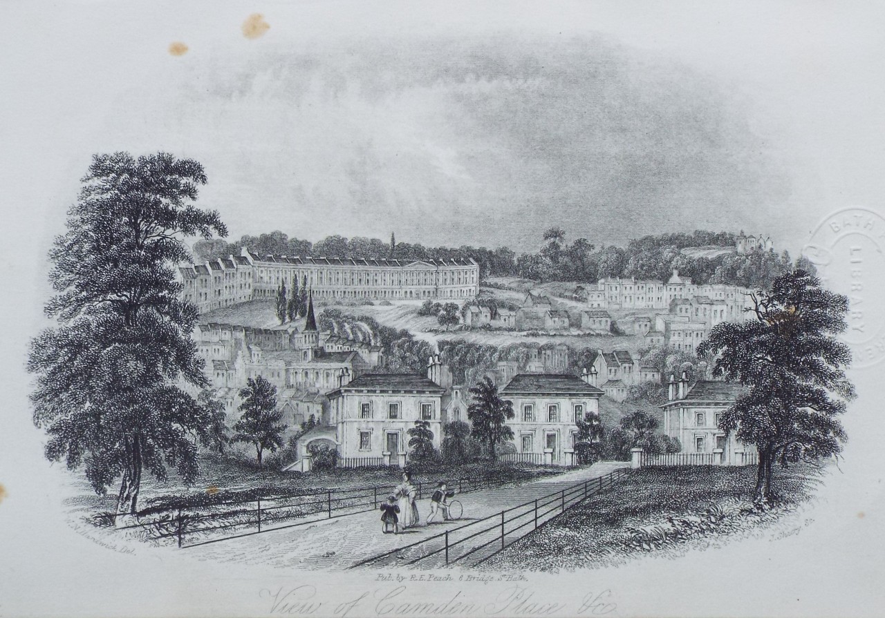 Steel Vignette - View of Camden Crescent &c from Bathwick Park. - Shury