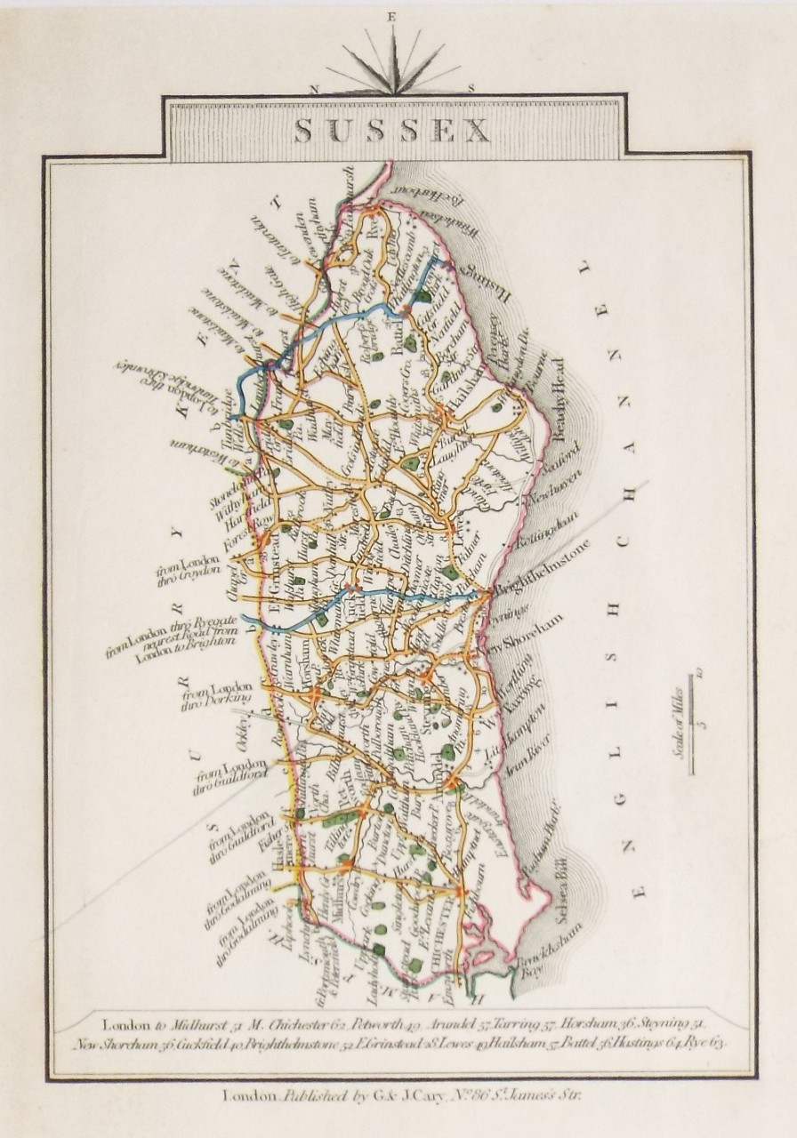 Map of Sussex