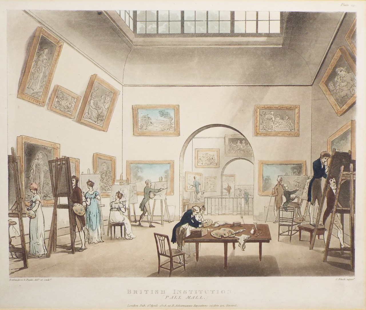 Aquatint - British Institution, Pall Mall. - 