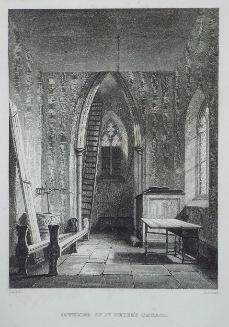 Print - Interior of St. Peter's Church. - Le