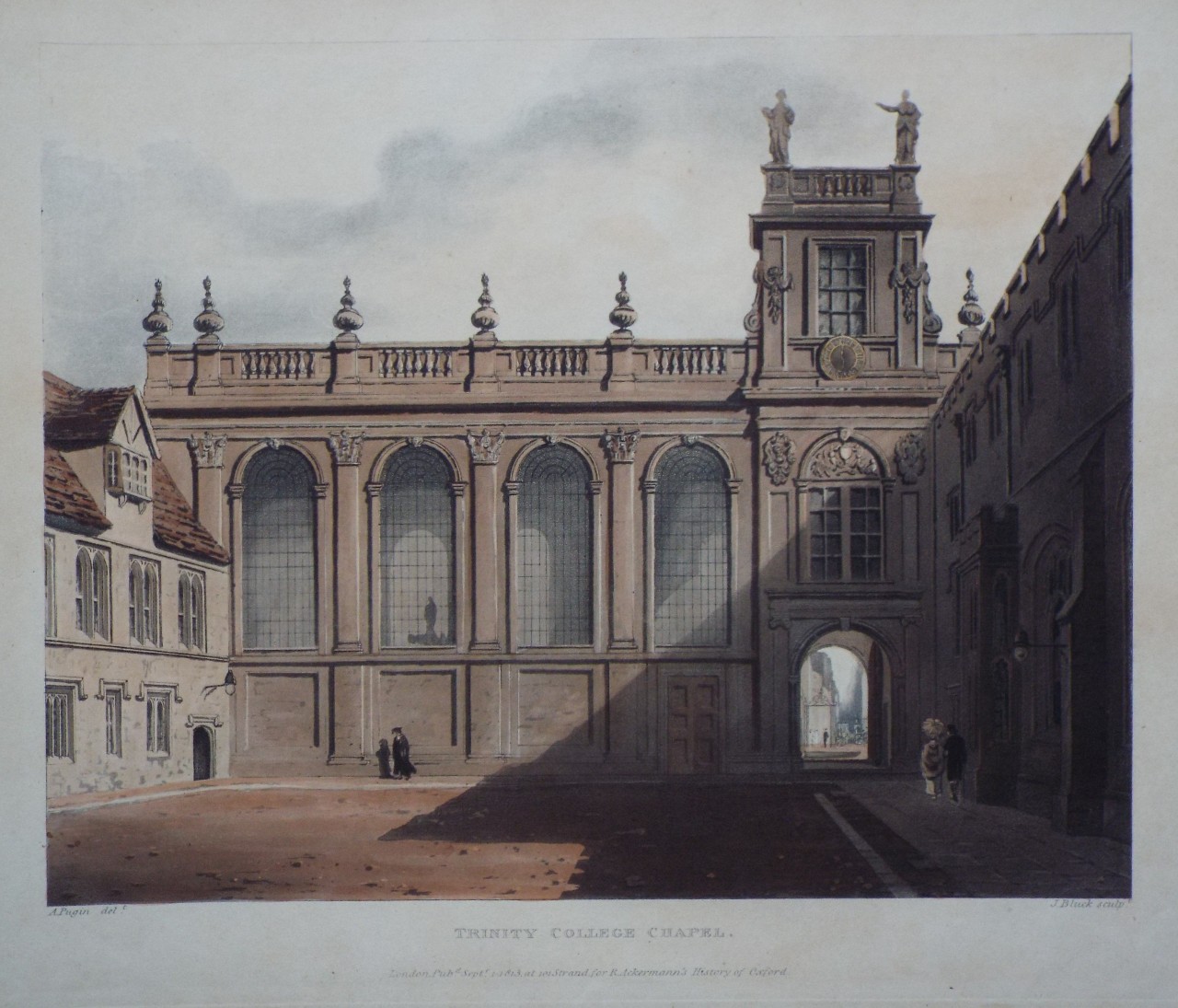 Aquatint - Trinity College Chapel. - Bluck