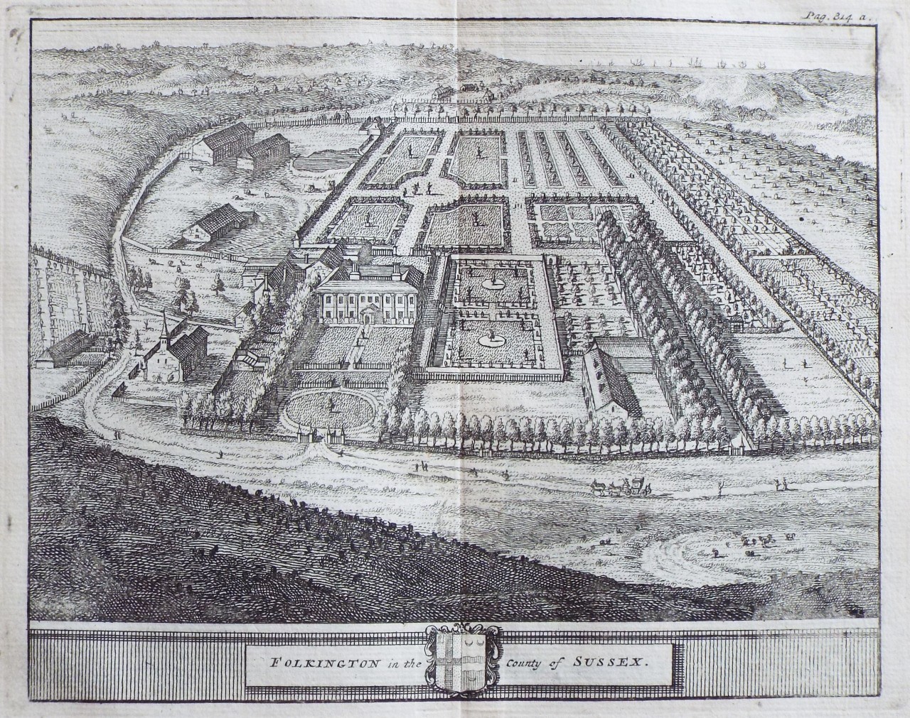 Print - Folkington in the County of Sussex.