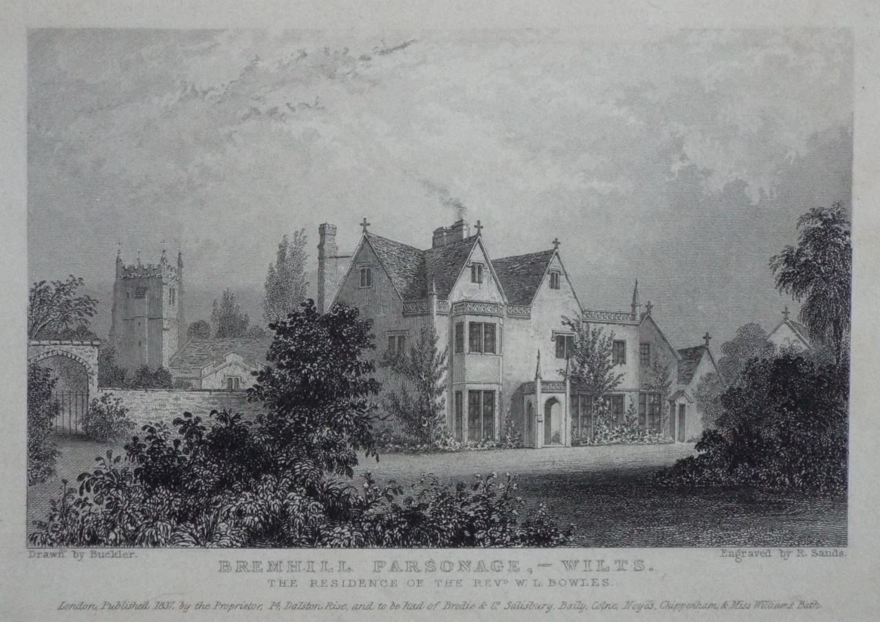 Print - Bremhill Parsonage, - Wilts. The Residence of Revd. W. L. Bowles. - Sands
