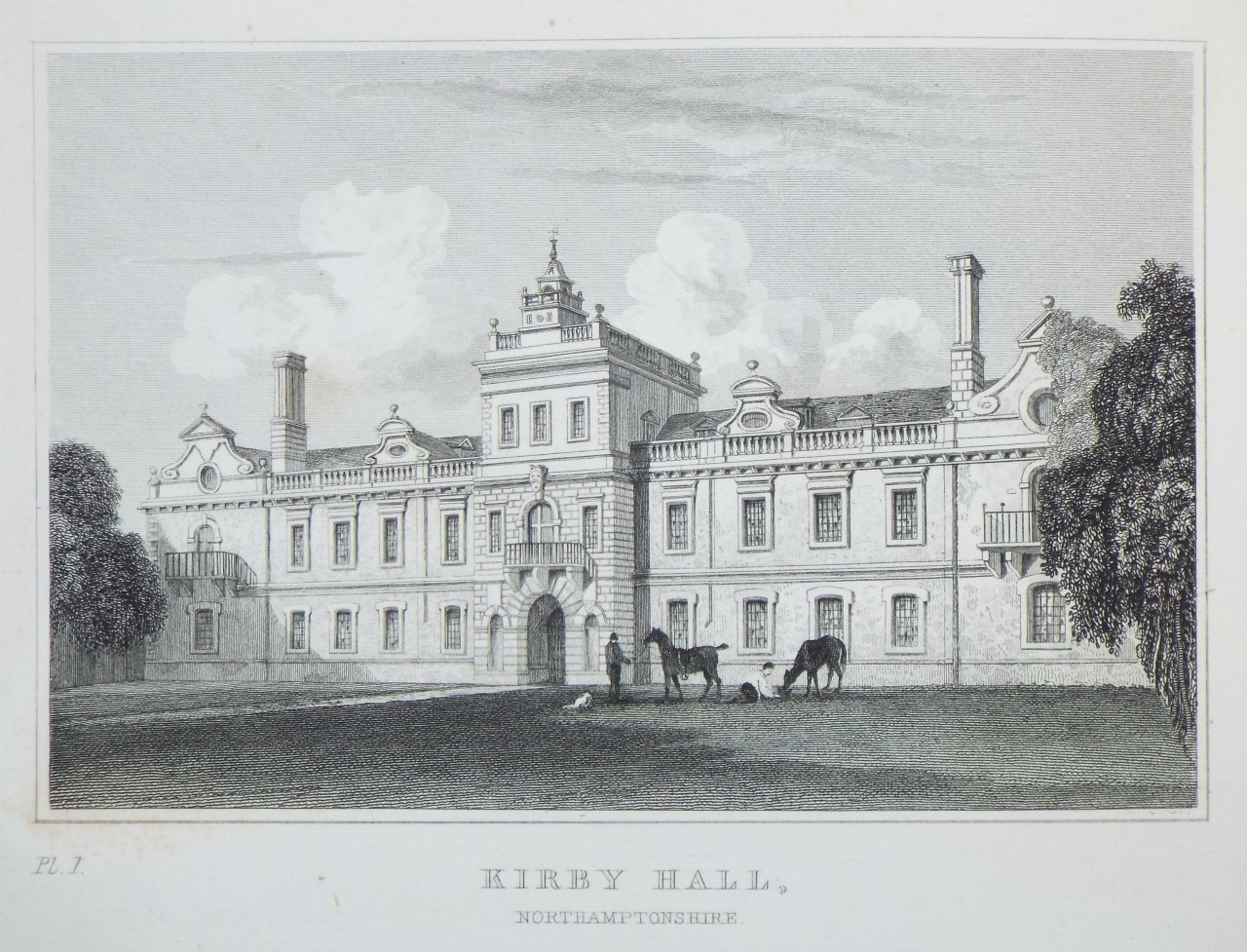 Print - Kirby Hall, Northamptonshire. Pl.1. - Wallis