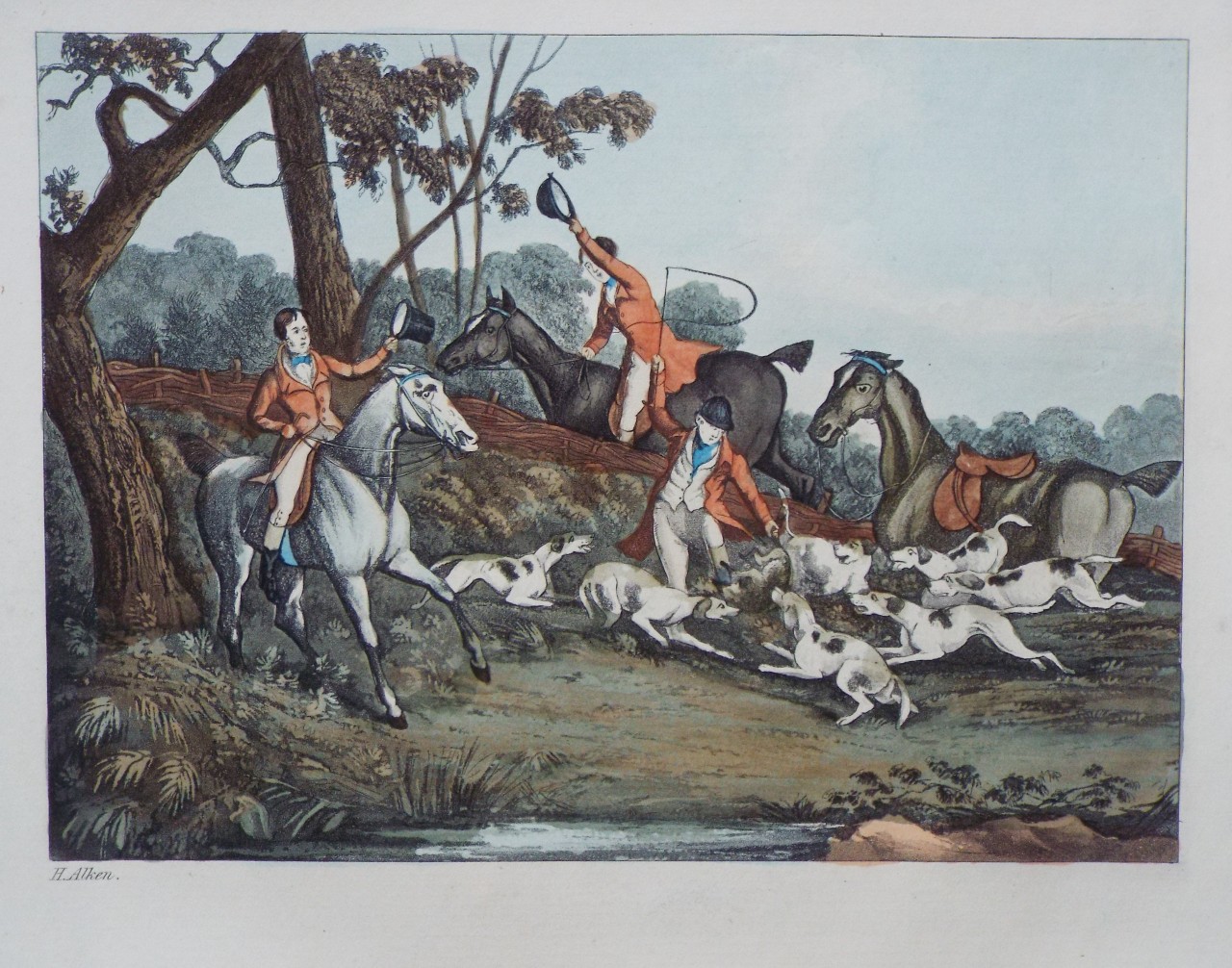 Aquatint - Fox Hunting - The Death