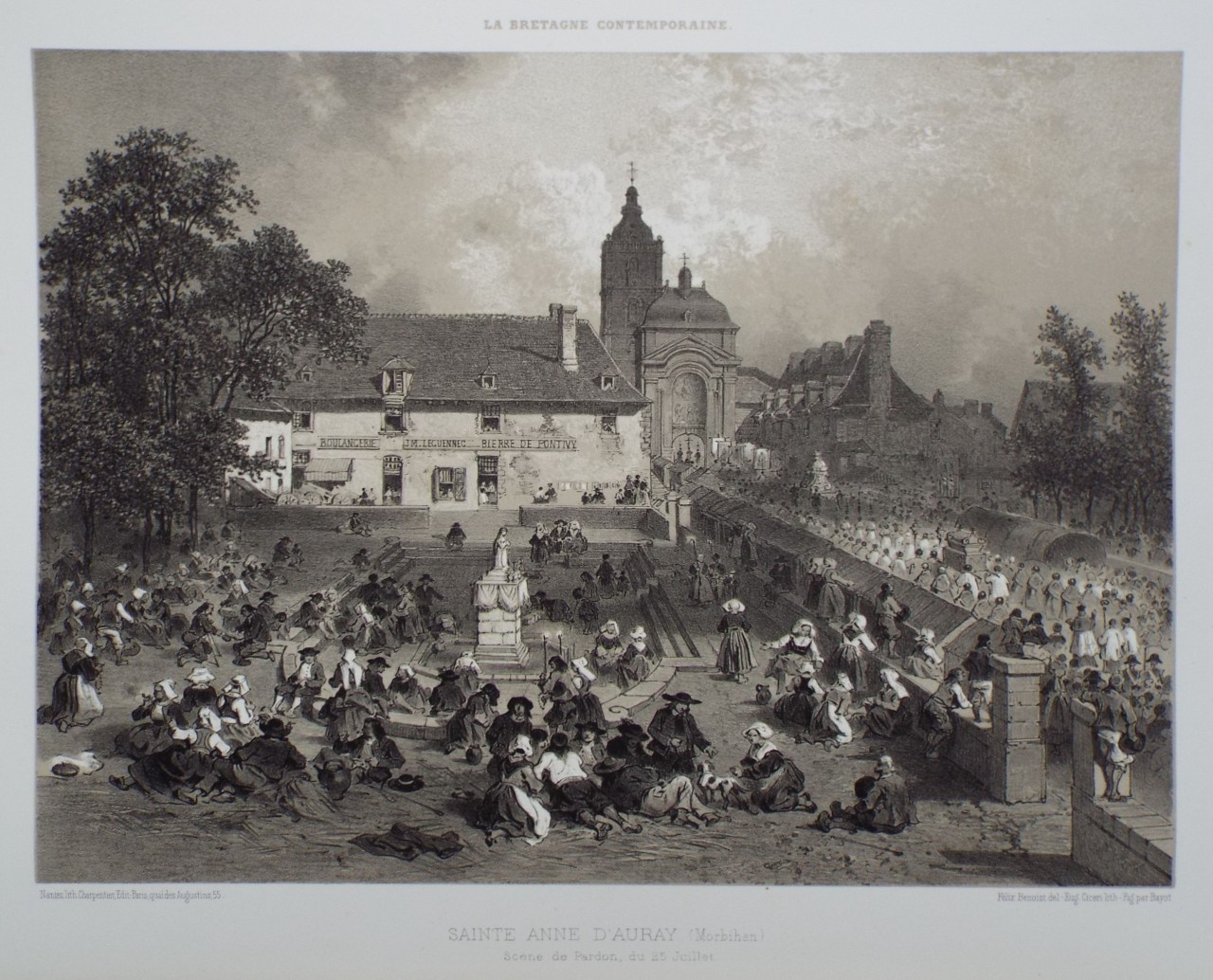 Lithograph - Saint Anne d'Auray. (Morbihan) Scene de Pardon, du 25 Juillet. - Ciceri