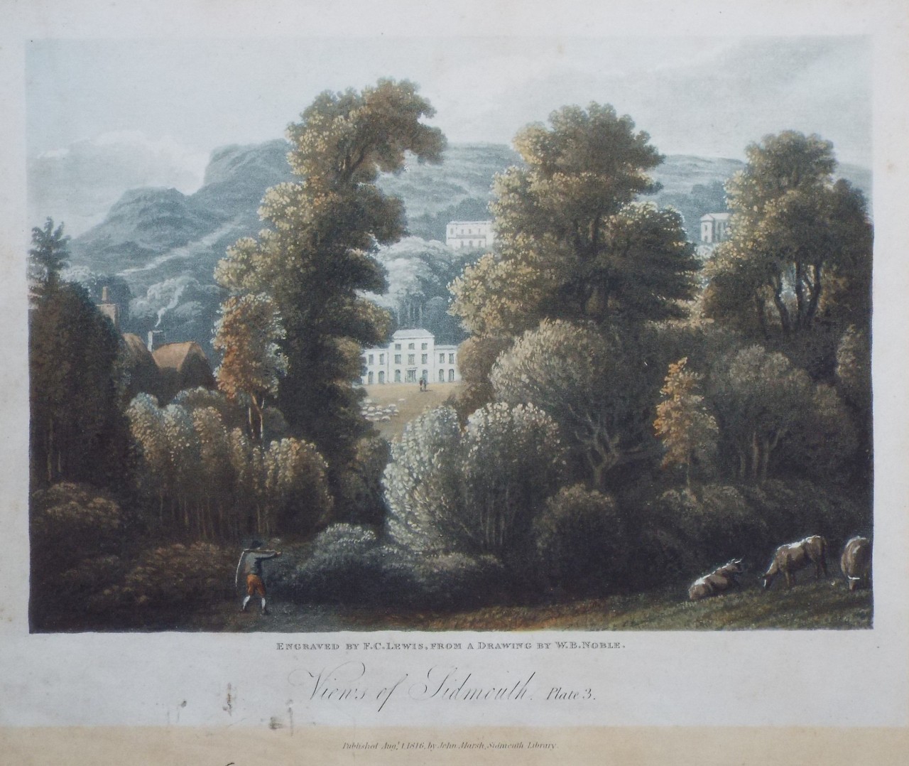 Aquatint - Views of Sidmouth. Plate 3.  - Lewis