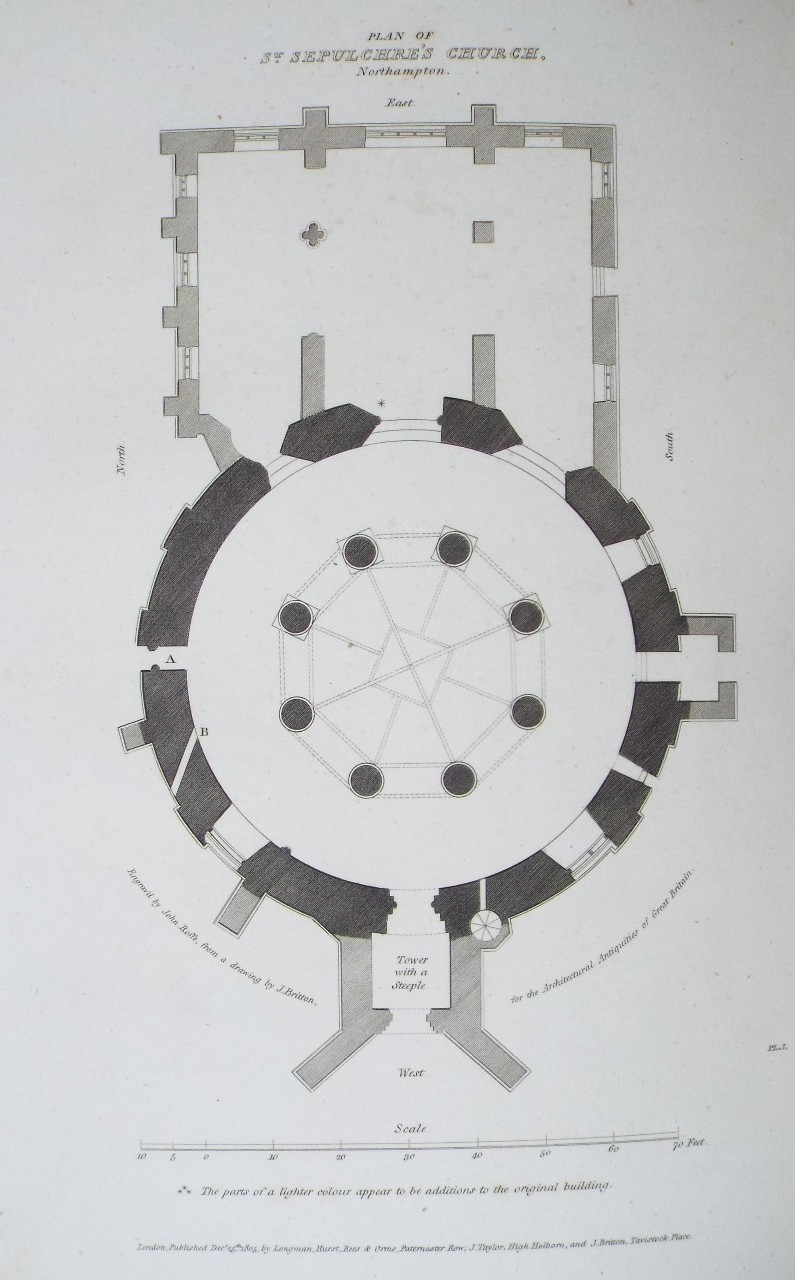 Print - Plan of St. Sepulchre's Church, Northampton. - Roffe