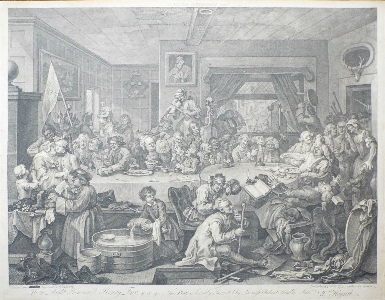 Print - An Election Entertainment Plate I - Hogarth