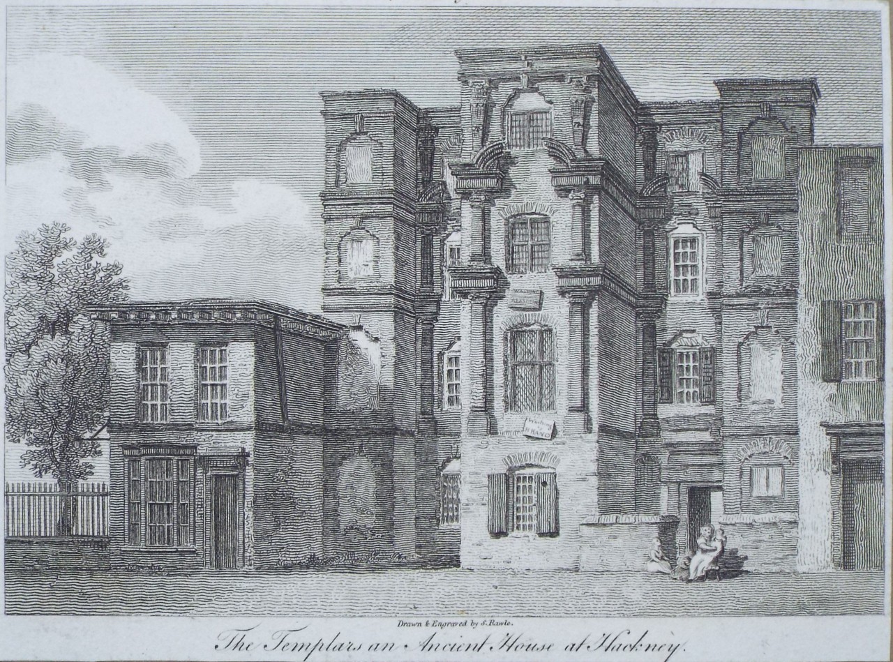 Print - The Templars an Ancient House in Hackney. - Rawle
