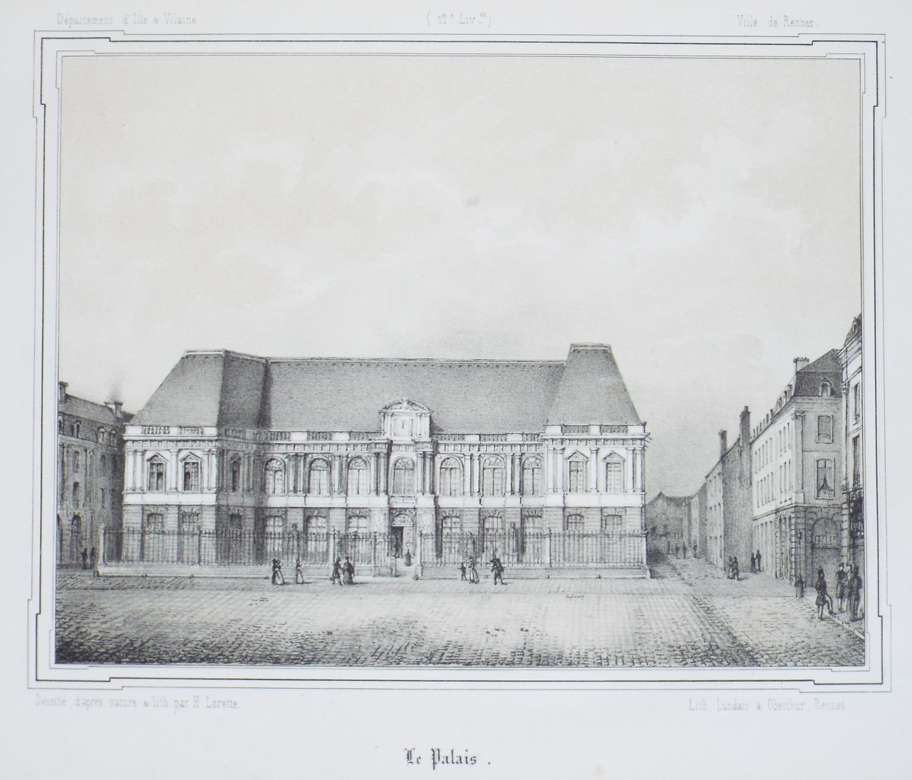 Lithograph - Le Palais. - Lorette