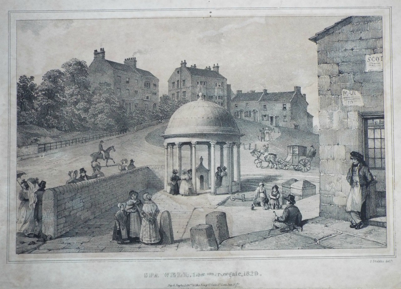 Lithograph - Spa Well, Low Harrogate, 1829.