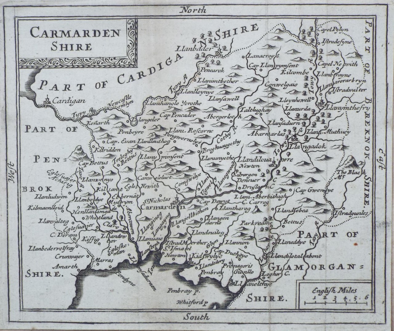 Map of Carmarthenshire