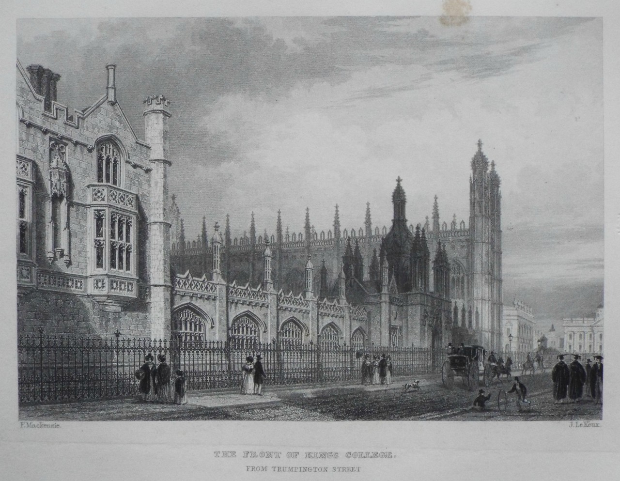 Print - The Front of Kings College, from Trumpington Street. - Le