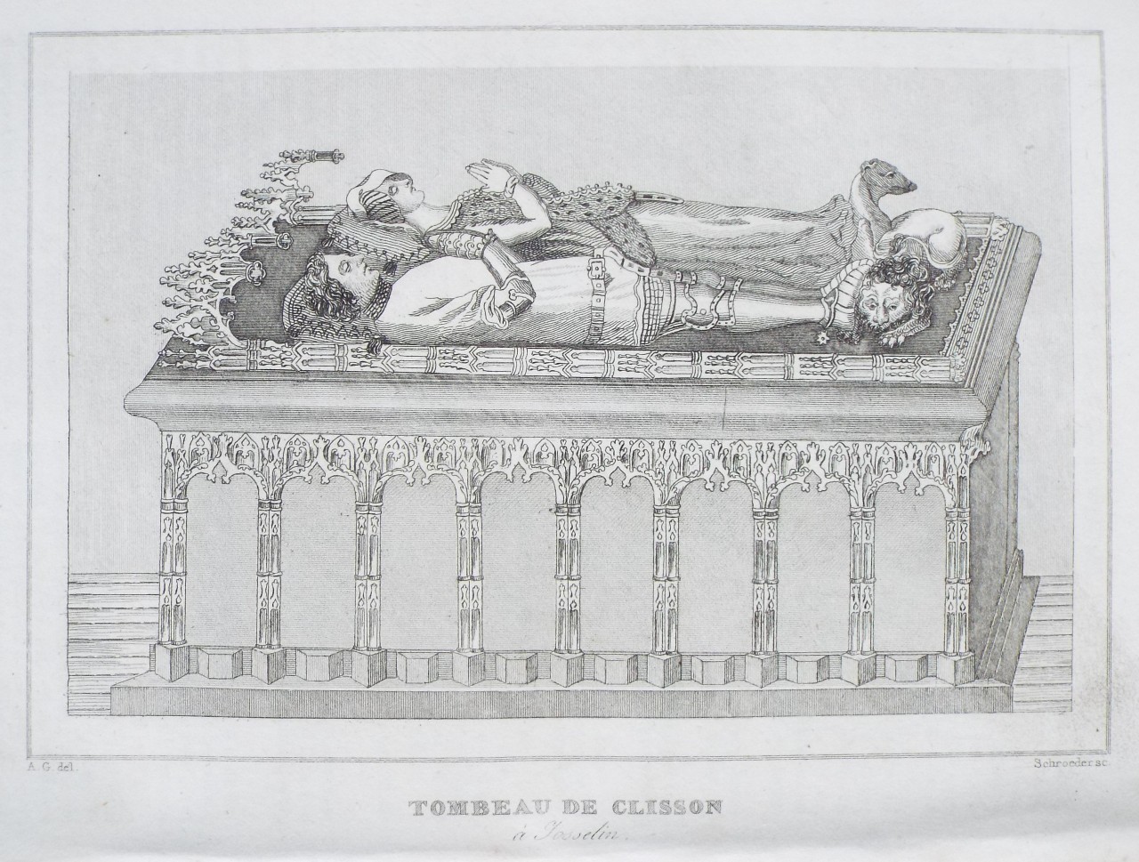 Print - Tombeau de Clisson a Josselin. - 