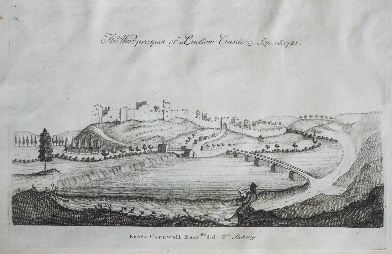 Print - The West prospect of Ludlow Castle. Sep. 16. 1721.